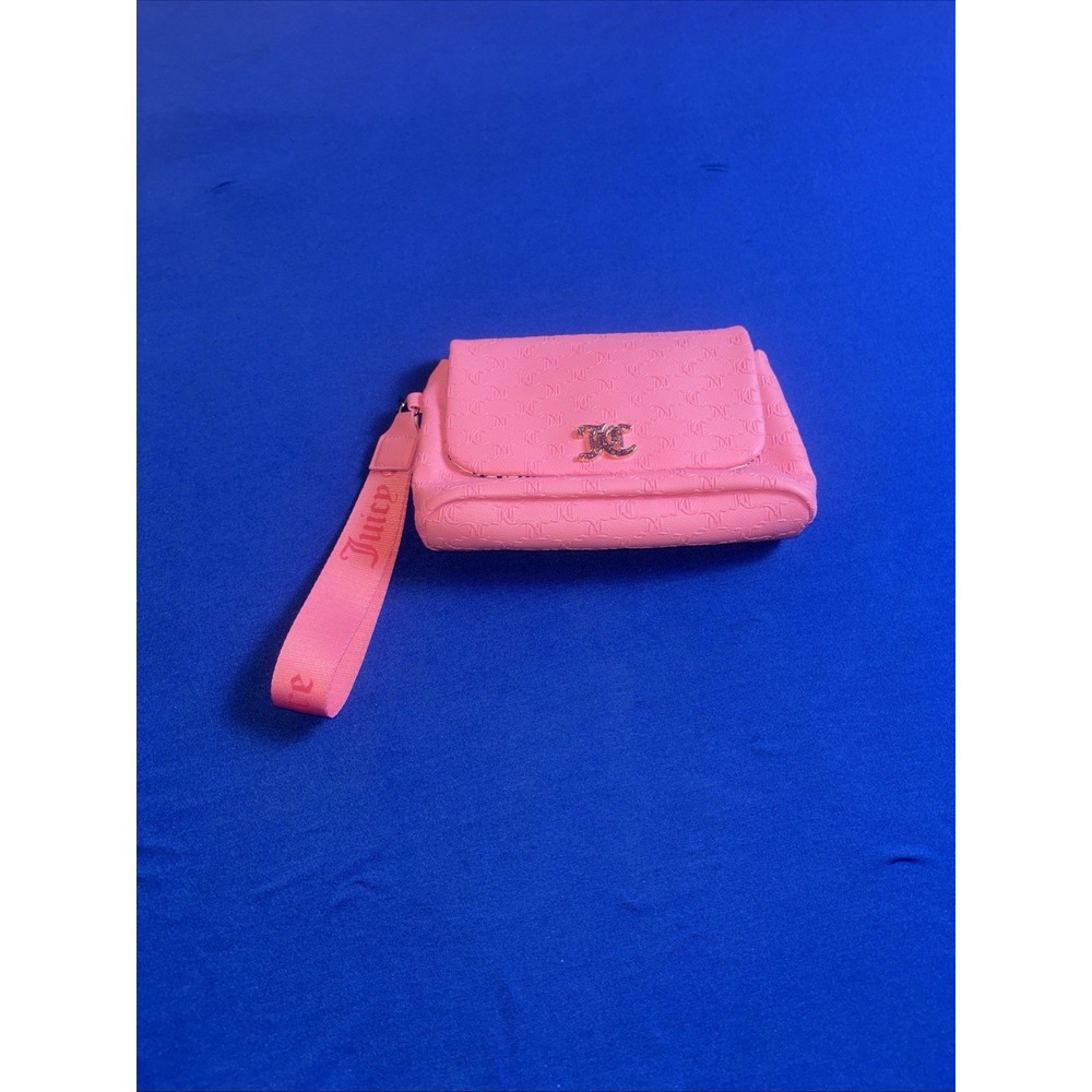 Juicy Couture Pink Monogram Wristlet Clutch Evening Bag Purse
